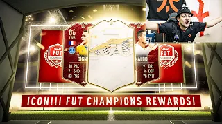 CRAZY ICON & THE BEST RED PICK IN MY FUT CHAMPS REWARDS ON FIFA 21!!