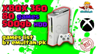 Xbox 360  || 80 Games || 500 GB || Video List by eMultanDOTpk