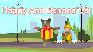 Happy cat and Banana cat Poor Criying | Catcimin