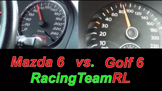 Mazda 6 2 3i 16V 166 ps vs.  Golf 6 1.4 16V 122 ps