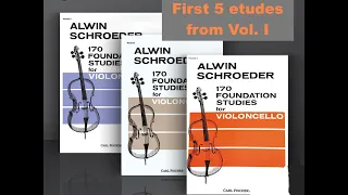 #1, 2, 3, 4, & #5,.Alwin Schroeder 170 studies for Violoncello Vol. I, C. Schroder, Op.31, No.1 - 5