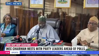 Edo Governorship Poll: INEC Chairman, Mahmood Yakubu Meets With Party Leaders