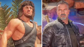 Mortal Kombat 11 - Rambo Vs Terminator ALL Intro Dialogues