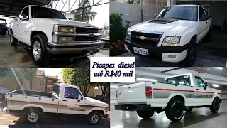 PICAPES A DIESEL A VENDA POR ATE 40 MIL - Chevrolet D20, Silverado e S10 Ford F1000 e Ranger