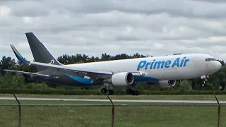 CargoJet B767-300F (Prime Air Livery) C-GAZI Takeoff Hamilton YHM on RWY 12 on September 11 2022