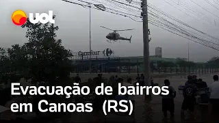 Enchentes no RS: vídeo mostra resgate de moradores com helicópteros em Canoas