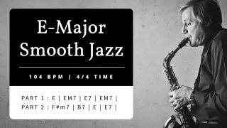 E Major Smooth Jazz | Fusion Jazz Guitar Backing Jam Track | Scale Cheat Sheet Below | 104 BPM |