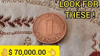 👉$70,000.00👈 DO YOU HAVE ONE ! Rare and Valuable Error Coin 1 Pfennig Germany worth big money