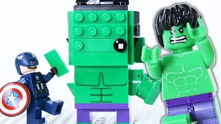 LEGO Hulk Brickheadz Build STOP MOTION LEGO Captain America & Angry Hulk! | LEGO Hulk | Billy Bricks