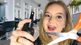 ASMR Sassy Jersey Hairdresser gives you a haircut *soft spoken gossip + gum chewing*