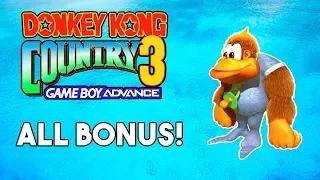 Donkey Kong Country 3 (GBA) - ALL BONUS!! Todos os Bônus!