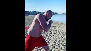 Tyson Fury Jumps In a Cold Sea
