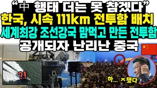 “中 행태 더는 못 참겠다”한국, 시속 111km 전투함 배치 세계최강 조선강국 맘먹고 만든 전투함공개되자 난리난 중국