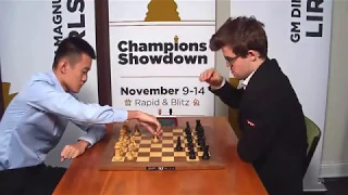 ROOK WIN QUEEN!! NO.1 Magnus Carlsen BEAT Ding Liren || Blitz chess 2019 Champions showdown