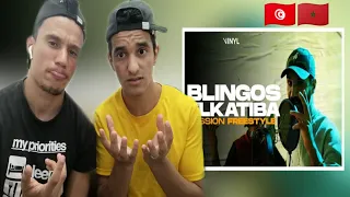 Blingos & EL KATIBA - SESSION FREESTYLE (BY VINYL) TWACHI REACTION🇲🇦🇹🇳