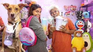 Visiting my Daughter's பொட்டி கடை 😂| Cute Stationeries 💜| Let's Prop Store