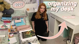 Organising my desk and stationary for back to school 2021 *desk tour | Ruby Rose UK