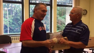 Former Red Sox player Bernie Carbo meets man who says he caught famous World Series home run
