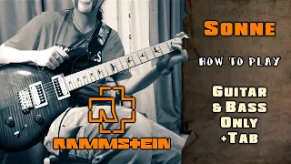 Rammstein - Sonne | GUITAR & BASS ONLY + TABS on screen | HOW TO PLAY