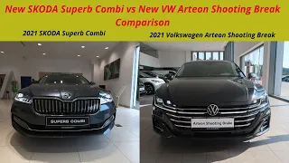 2021 SKODA Superb Combi vs VW Arteon Shooting Break 2021 - Headlights & Trunk comparison