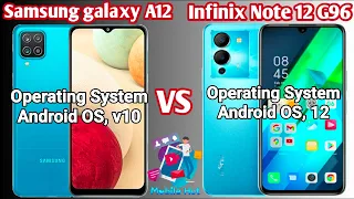 Samsubg Galaxy A12 vs Infinix Note 12 G96 Full comparison||at mobiles hut