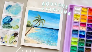 summer beach gouache painting 🏝️