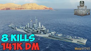 World of WarShips | Des Moines | 8 KILLS | 141K Damage - Replay Gameplay 1080p 60 fps