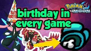 My Birthday in every pokemon game| birthday in oras usum xy