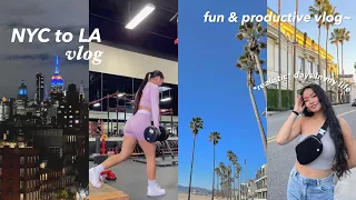 NYC to LA | *realistic* days in my life, healthy habits, my leg workout, exploring LA, & more!