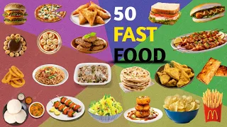 Different types of fast food || Name of fast food || fast food vocabulary ||