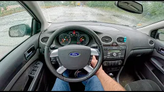 2006  Ford Focus  Mk2  Sedan  [1.6 Duratec Ti-VCT 115HP] |0-100| POV Test Drive #1862 Joe Black