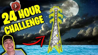 24 HOUR OVERNIGHT CHALLENGE on TOWER in Ocean!