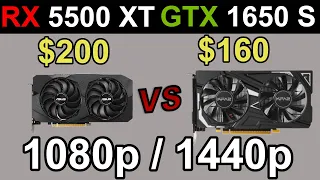 RX 5500 XT 8GB vs GTX 1650 Super | 1080p 1440p | 15 Games