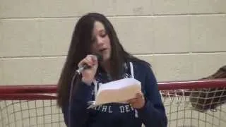 lacey singing pep rally 1