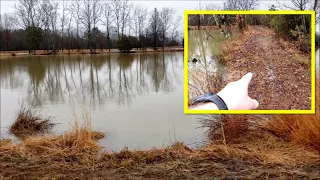 Heavy Rains cause pond dam to overflow at Southern Illinois farm