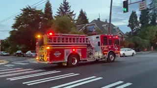 Seattle Fire Engine 17 and Ladder 9 Responding (with airhorn!)