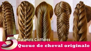 Tutoriels Coiffures: queue de cheval originale (5 idées)🌸 Ponytail Hairstyles