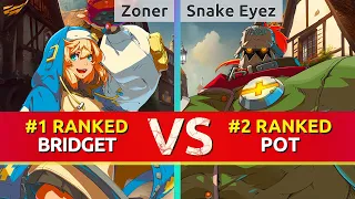 GGST ▰ Zoner (#1 Ranked Bridget) vs Snake Eyez (#2 Ranked Potemkin). High Level Gameplay