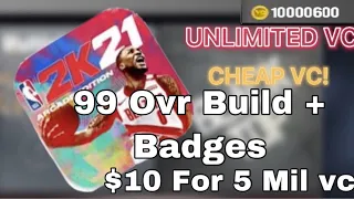 NBA2K21 Mobile UNLIMITED VC for Cheap And Badges‼️🔥99 Ovr Builds For Cheap Too🗣