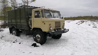 Газ 66 МОЩЬ СССР! по снегу и болотам. Рыбалка. День второй.