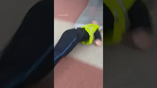 Boston police officer catapults off playground slide