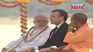 Narendra Modi and French President Emmanuel Macron Enjoy Boat Ride In Varanasi