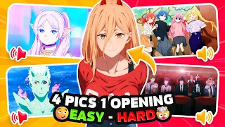 ANIME OPENING QUIZ 🔊 4 PICS 1 ANIME 📸 (Hard - Super Easy) 🔥