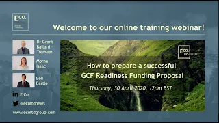 E Co. institute online training workshop: 'How to Prepare a GCF Readiness Funding Proposal'