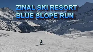 Zinal Grimentz Skiing - Val d'Anniviers - Switzerland Winter - Blue Run- GoPro Hero Cinematic 4K UHD
