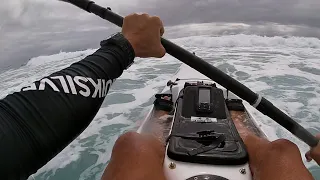 Mozam big surf launch from my kayak