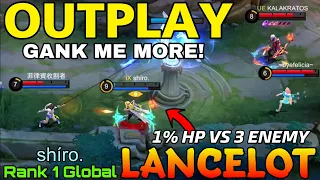 1% HP OUTPLAY Lancelot Perfect Gameplay - Top 1 Global Lancelot by shíro. - Mobile Legends