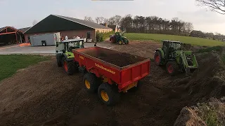 Scooping and moving dirt! John Deere 6506 Claas Arion 620/420 // Dairy farm Lusseveld (2021) Gopro 7