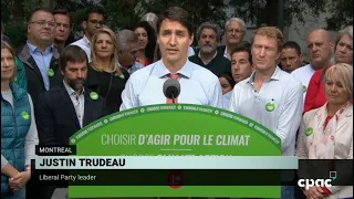 Justin Trudeau makes policy announcement in Montreal