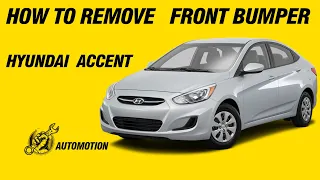 Hyundai  Accent How to Remove FRONT BUMPER